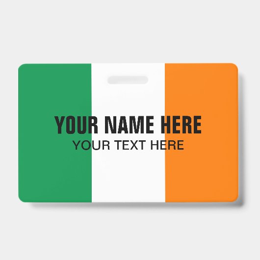 Abzeichen mit irischem Flaggenlogo Ausweis (Vorderseite)