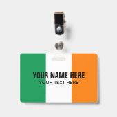 Abzeichen mit irischem Flaggenlogo Ausweis (Vorderseite mit Clip)