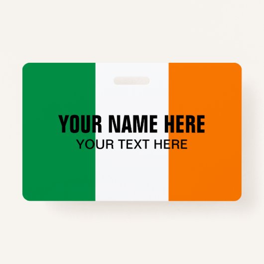 Abzeichen mit irischem Flaggenlogo Ausweis (Vorderseite)