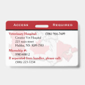 Abzeichen mit Red Service Hund ID Ausweis (Rückseite)