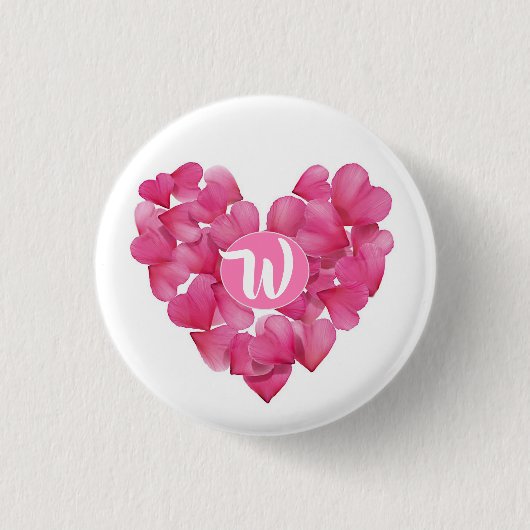 Abzeichen mit Rose in Monogramm. Button (Vorderseite)