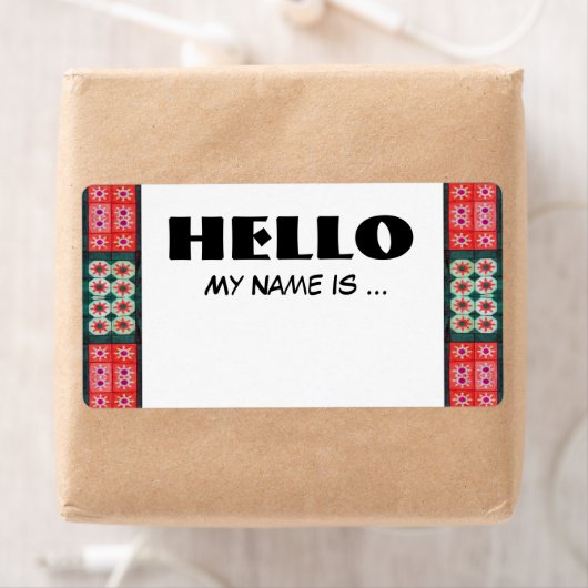 Abzeichen mit rotem grünem Namen (Insitu)