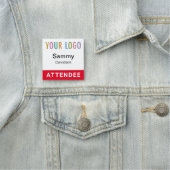 Abzeichen mit Roter Teilnehmerbezeichnung und Butt Namensschild (Beispiel)