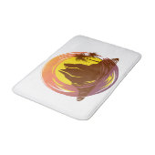 Abzeichen mit tropischer Vulkanlandschaft und Palm Badematte (Schrägansicht)