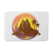 Abzeichen mit tropischer Vulkanlandschaft und Palm Badematte (Vorderseite)
