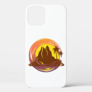Abzeichen mit tropischer Vulkanlandschaft und Palm Case-Mate iPhone Hülle