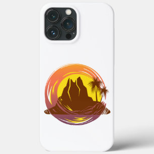 Abzeichen mit tropischer Vulkanlandschaft und Palm Case-Mate iPhone Hülle