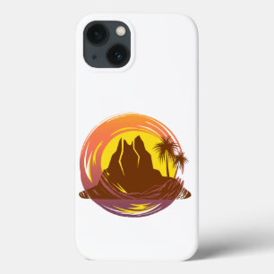 Abzeichen mit tropischer Vulkanlandschaft und Palm Case-Mate iPhone Hülle