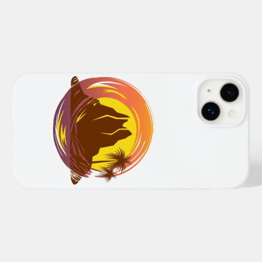 Abzeichen mit tropischer Vulkanlandschaft und Palm Case-Mate iPhone Hülle (Rückseite (Horizontal))