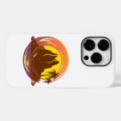 Abzeichen mit tropischer Vulkanlandschaft und Palm Case-Mate iPhone Hülle (Rückseite (Horizontal))