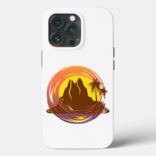 Abzeichen mit tropischer Vulkanlandschaft und Palm Case-Mate iPhone Hülle
