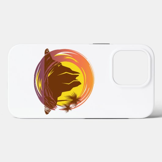 Abzeichen mit tropischer Vulkanlandschaft und Palm Case-Mate iPhone Hülle (Rückseite (Horizontal))