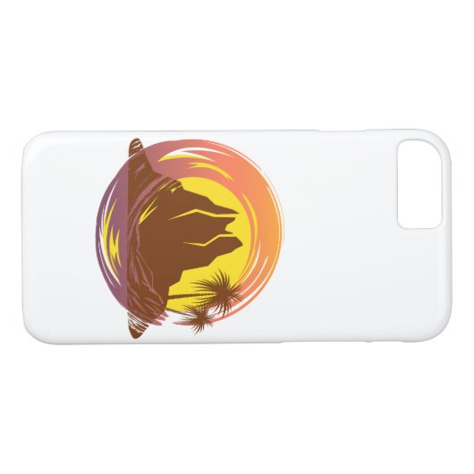 Abzeichen mit tropischer Vulkanlandschaft und Palm Case-Mate iPhone Hülle (Rückseite (Horizontal))