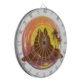 Abzeichen mit tropischer Vulkanlandschaft und Palm Dartscheibe (Vorderseite Links)