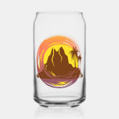 Abzeichen mit tropischer Vulkanlandschaft und Palm Dosenglas (Rückseite)