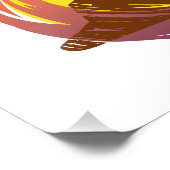 Abzeichen mit tropischer Vulkanlandschaft und Palm Fotodruck (Ecke)