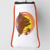 Abzeichen mit tropischer Vulkanlandschaft und Palm Golf Headcover (Rotieren 90)