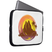 Abzeichen mit tropischer Vulkanlandschaft und Palm Laptopschutzhülle (Vorne Rechts)