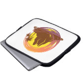 Abzeichen mit tropischer Vulkanlandschaft und Palm Laptopschutzhülle (Vorne Knopf)