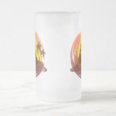 Abzeichen mit tropischer Vulkanlandschaft und Palm Mattglas Bierglas (Mittel)
