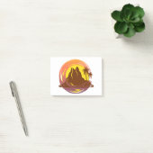 Abzeichen mit tropischer Vulkanlandschaft und Palm Post-it Klebezettel (Büro)