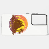 Abzeichen mit tropischer Vulkanlandschaft und Palm Samsung Galaxy Hülle (Linke Seite)