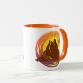 Abzeichen mit tropischer Vulkanlandschaft und Palm Tasse (VorderseiteRechts)