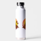 Abzeichen mit tropischer Vulkanlandschaft und Palm Trinkflasche (Links)