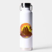 Abzeichen mit tropischer Vulkanlandschaft und Palm Trinkflasche (Vorne)