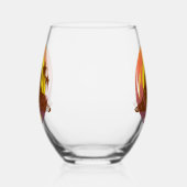 Abzeichen mit tropischer Vulkanlandschaft und Palm Weinglas Ohne Stiel (Rechts)