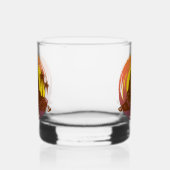 Abzeichen mit tropischer Vulkanlandschaft und Palm Whiskyglas (Links)