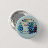 ABZEICHEN MIT VINTAGEM TEACUP + BLUME BUTTON (Vorne & Hinten)