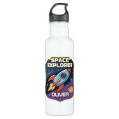 Abzeichen niedlich Space Explorer Edelstahlflasche (Vorderseite)