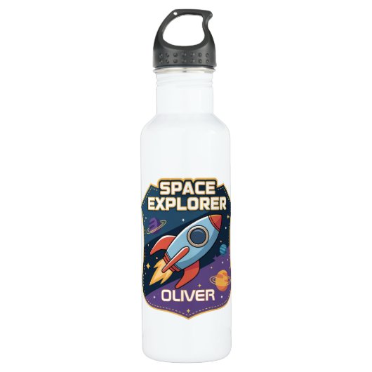 Abzeichen niedlich Space Explorer Edelstahlflasche (Vorderseite)