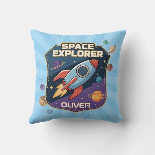 Abzeichen niedlich Space Explorer Kissen (Rückseite)