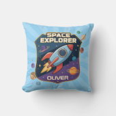 Abzeichen niedlich Space Explorer Kissen (Vorderseite)