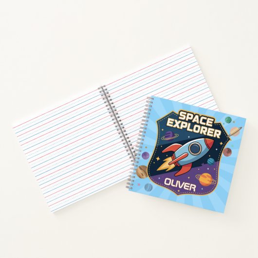 Abzeichen niedlich Space Explorer Notizblock (Innenseite)