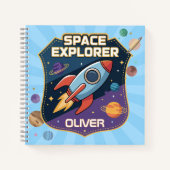 Abzeichen niedlich Space Explorer Notizblock (Vorderseite)