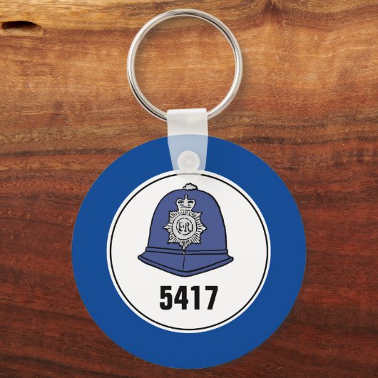 Abzeichen Nummer. Polizeihelm. Schlüsselring Schlüsselanhänger (Vorderseite)