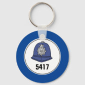 Abzeichen Nummer. Polizeihelm. Schlüsselring Schlüsselanhänger (Rückseite)