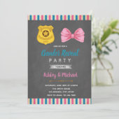 Abzeichen oder Buggeschlecht zeigen Party Einladun Einladung (Stehend Vorderseite)