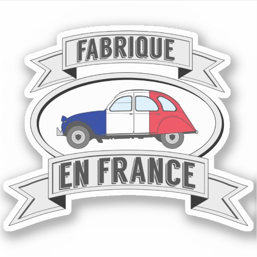 Abzeichen Oldtimer 2cv fabrique en France Aufkleber (Vorderseite)