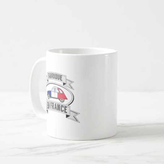 Abzeichen Oldtimer 2cv fabrique en France Kaffeetasse (Vorderseite Links)