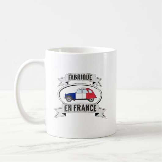 Abzeichen Oldtimer 2cv fabrique en France Kaffeetasse (Links)