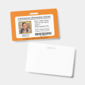 Abzeichen Orange für das Auslandsstudium an einer Ausweis (Front & Back)