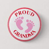 Abzeichen - Proud Oma Pink Feet Girl Button (Vorderseite)