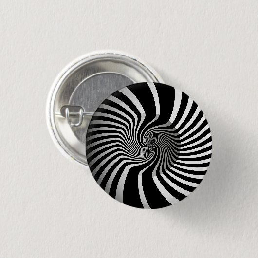 Abzeichen - Psychedelic Art Swirl B/W Button (Vorne & Hinten)
