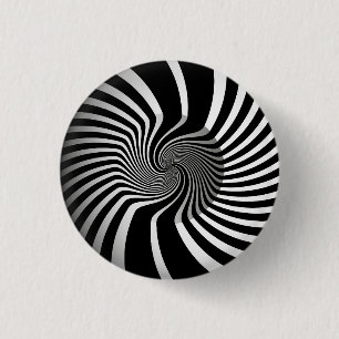 Abzeichen - psychedelische Kunst Wirbel S/W Button