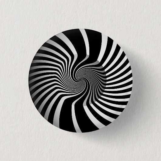 Abzeichen - psychedelische Kunst Wirbel S/W Button (Vorderseite)