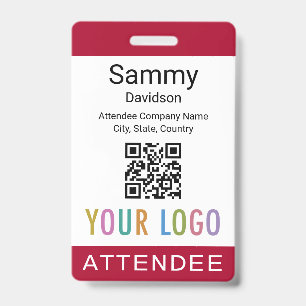 Abzeichen QR-Code-Event-Logo der Teilnehmer dunkel Ausweis